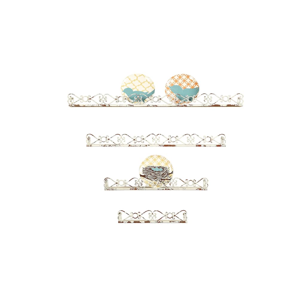 Decorative Cream Iron Ledges (Set of 4 Sizes)