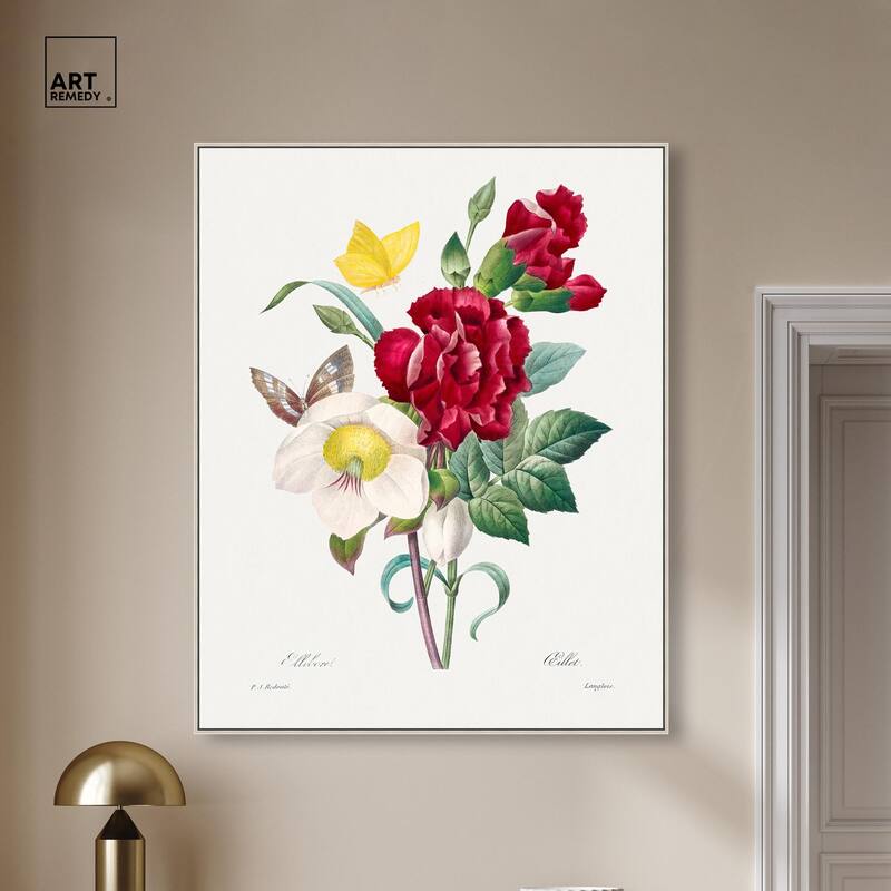 Winter Rose and Carnation Canvas by Art Remedy
