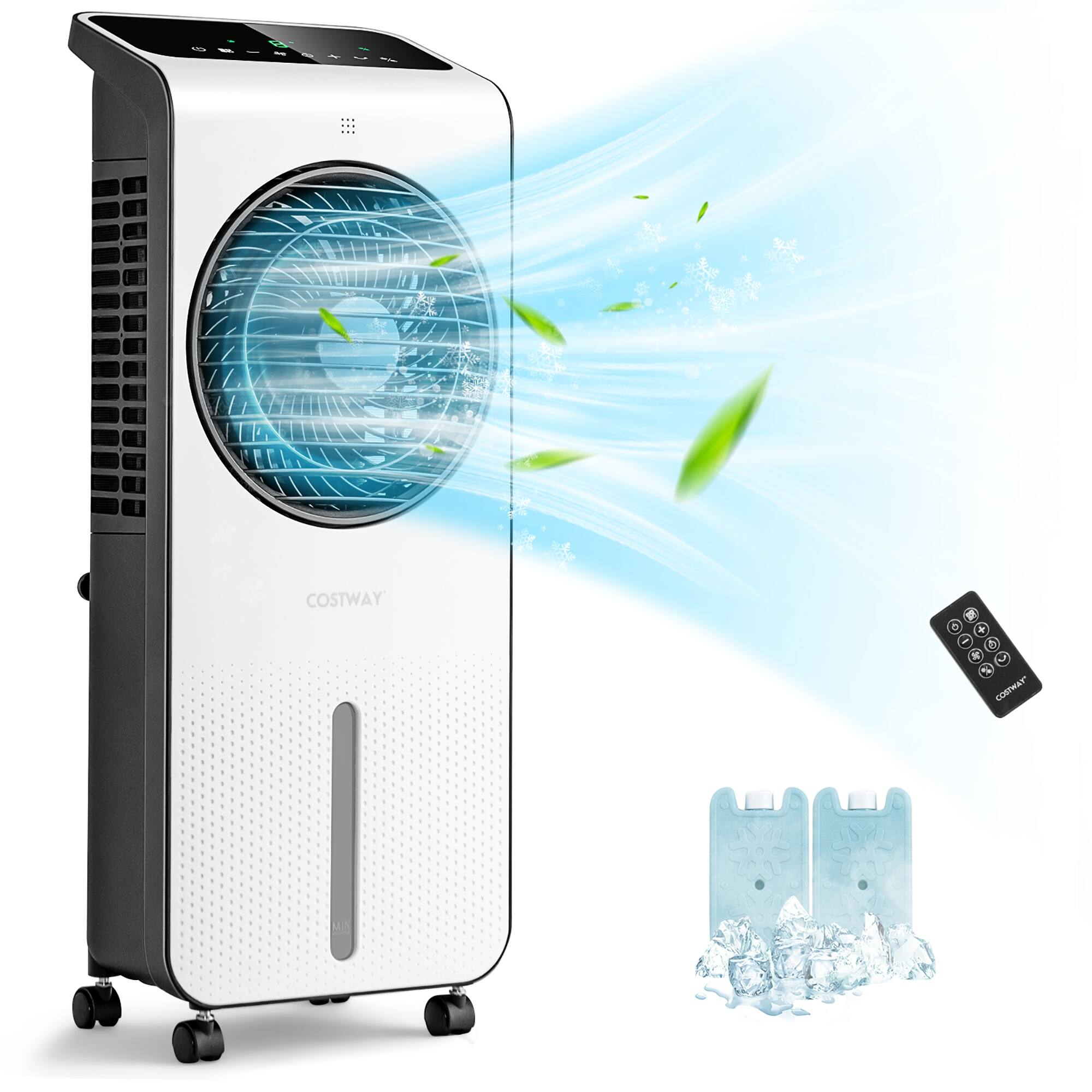 Evaporative Air Cooler Portable Swamp Cooling Fan w/ 12H Timer Remote - On  Sale - Bed Bath u0026 Beyond - 37236539
