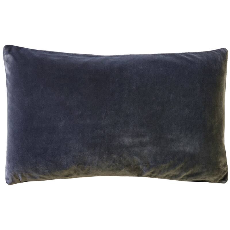 Pillow Decor Castello Soft Velvet Throw Pillows (3 Sizes, 18 Colors) - Graphite Grey - 12" x 19" - Cover Only