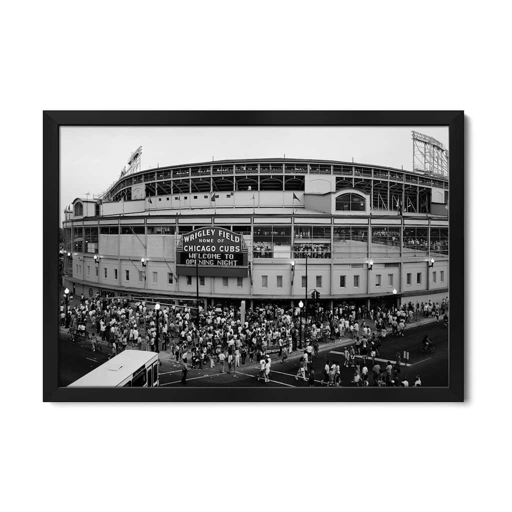 Wrigley Field In B&W, Chicago, Illinois, USA Premium Framed Poster by Panoramic Images
