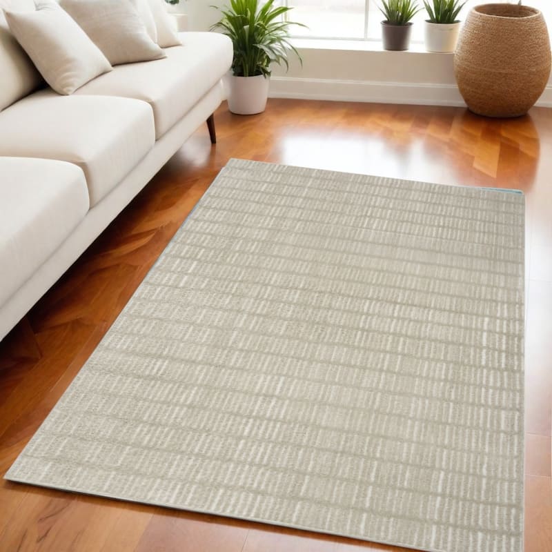 Power Loomed Abstract Modern Stain Resistant Area Rug - 84' X '63' X '0.63 - 84' X '63' X '0.63 - Gray - Rectangle