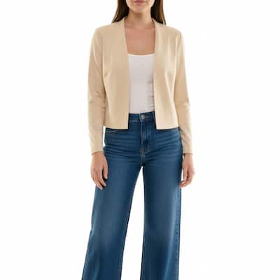 Nicole Miller Faux Suede Collarless Jacket