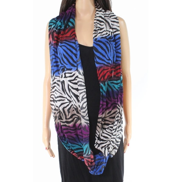 MULTIPLES Scarves Wraps Purple Blue One Size Scarf Zebra Animal Print