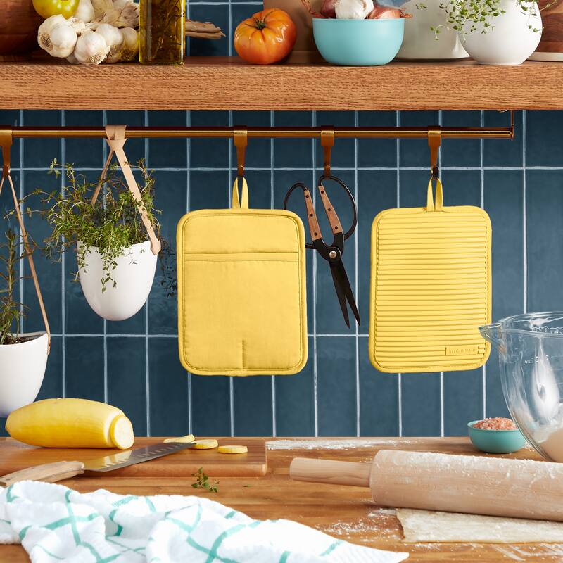 KitchenAid Ribbed Soft Silicone Pot Holder 2-Pack Set, 7"x9"