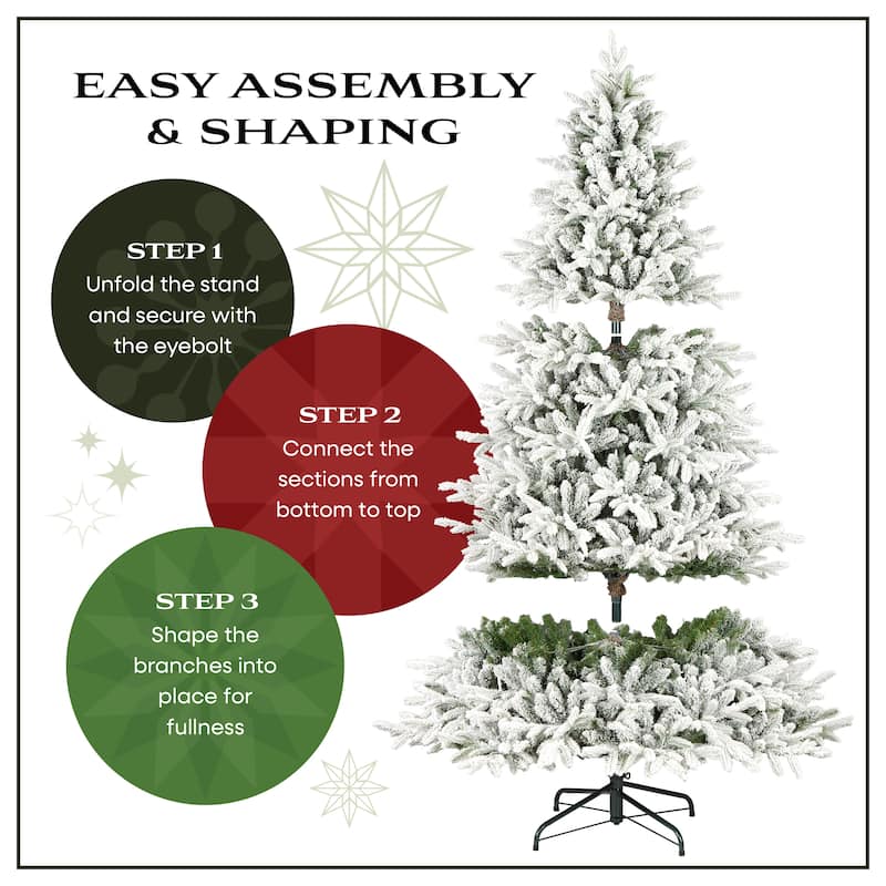 National Tree Company 7.5 ft. Acacia Pencil Slim Flocked Tree with Clear Lights - 7.5 Foot