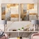 preview thumbnail 10 of 9, Designart "Minimalism Modern Scandinavian Zen Art" Modern Scandinavian Framed Art Set Of 2 - Abstract Wall Decor Set 61 in. W x 30 in. H - Gold