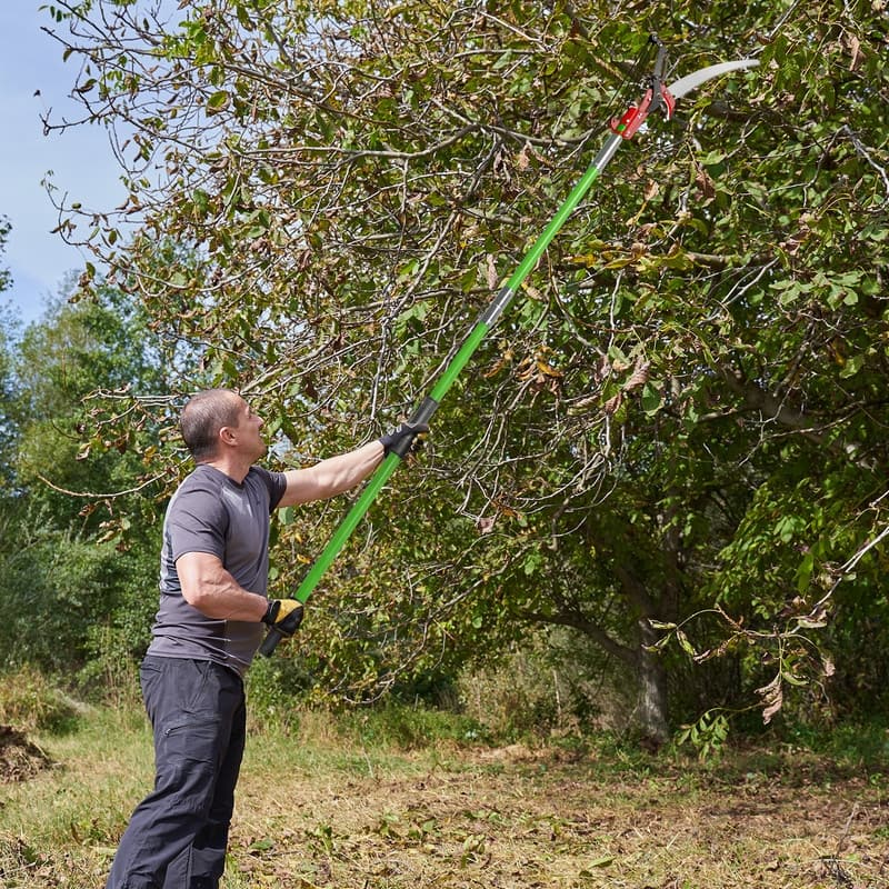 26FT Manual Pole Saw, Lightweight Tree Trimmers Long Handle Pruner Set Green.
