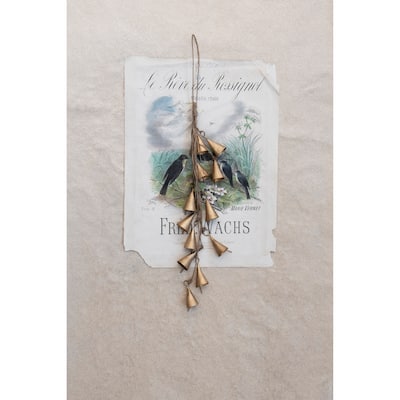 Hanging Metal Bell Cluster with Jute Rope