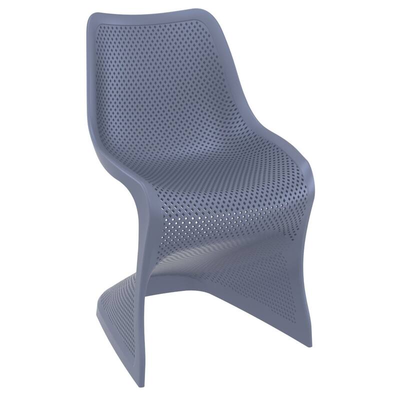 33.5" Charcoal Gray Outdoor Patio Dining Chair