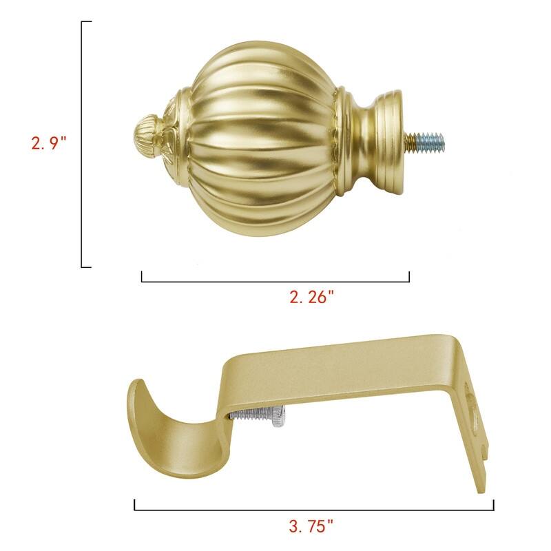 UTOPIA ALLEY Wall Mounted 3/4 Inch Curtain Rod - Curtain Rods For Windows, Adjustable Drapery Rods