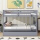 preview thumbnail 13 of 34, Full Over Full Rubber Wood Bunk Bed with Trundle Grey