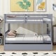 preview thumbnail 2 of 10, Modern Design Rubber Wood Bunk Bed with Trundle, Ladder and Guardrails, Full Over Full, Grey