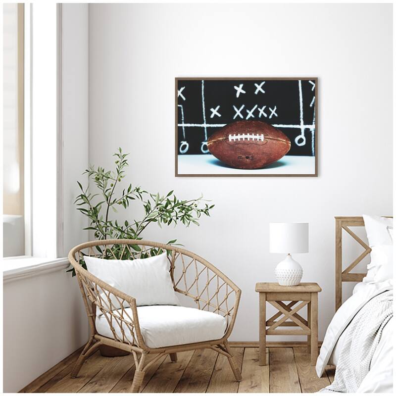 Kate and Laurel Sylvie Playbook Football Framed Canvas by Alicia Abla