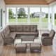 Option Brwon Wicker Grey Cushion
