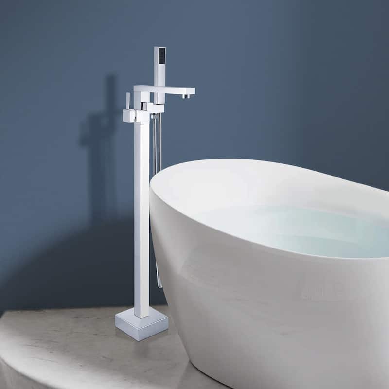 Topcraft Floor Mounted Bathtub Filler with Handheld Showerhead