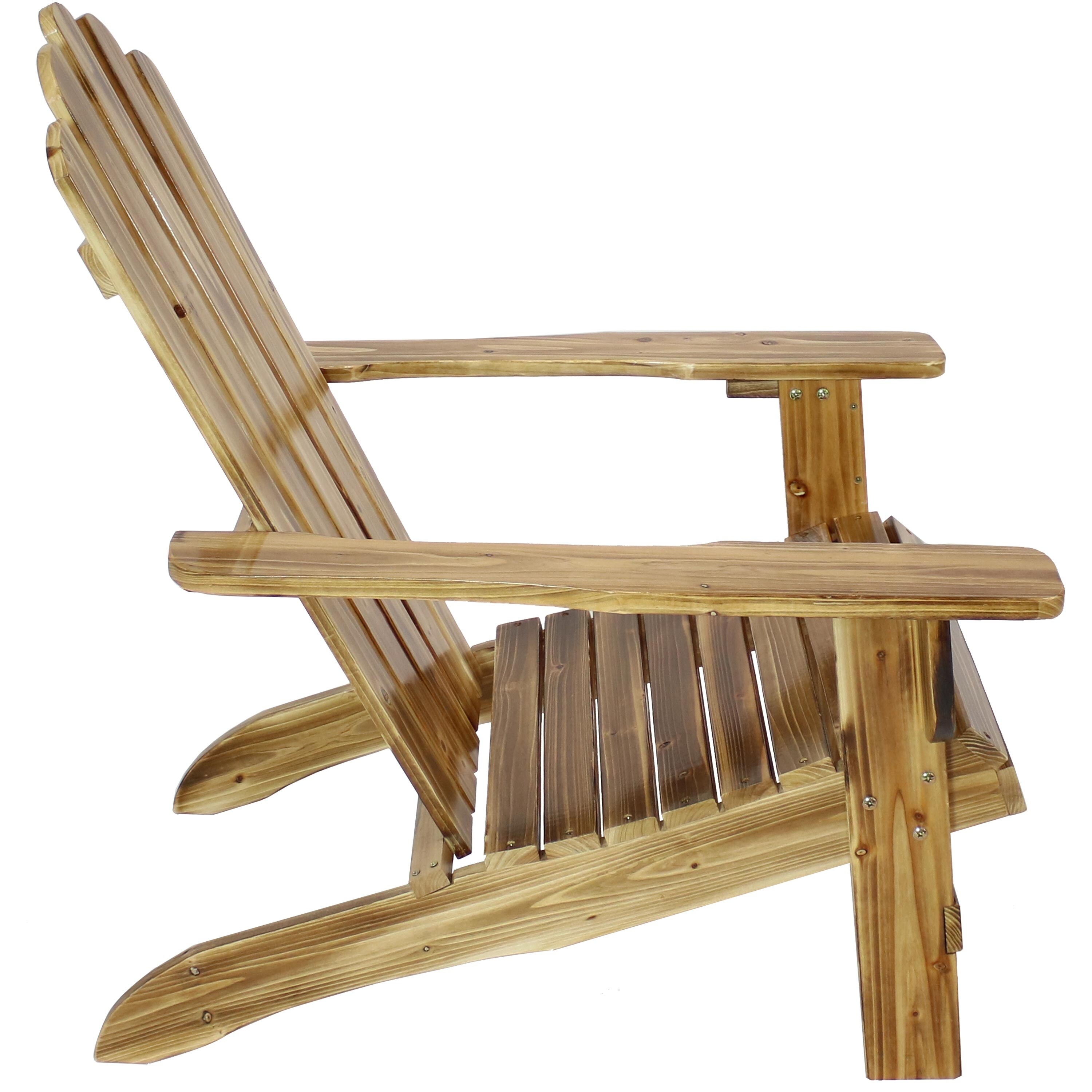 Shop Sunnydaze Adirondack Chair Rustic Wood Design Outdoor Seat Charred Finish 1 Overstock 28527748