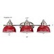 preview thumbnail 8 of 6, Farmhouse 3-Light Dimmable Bathroom Vanity Light,Red - 7*26*10