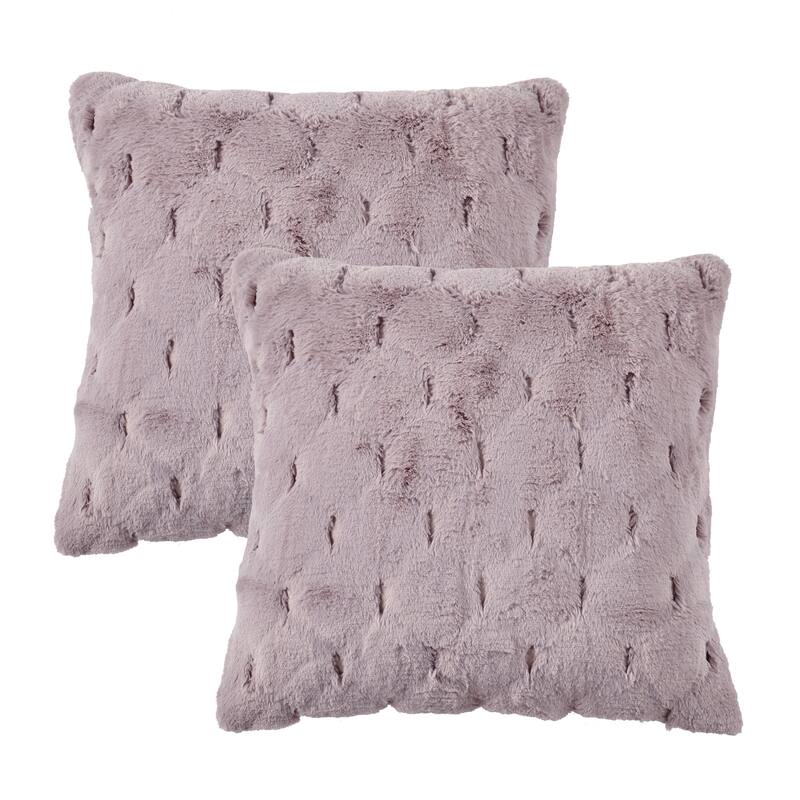 Serenta JacquardRabbit FauxFur Pillow Cover 2 Piece, NO INSERT