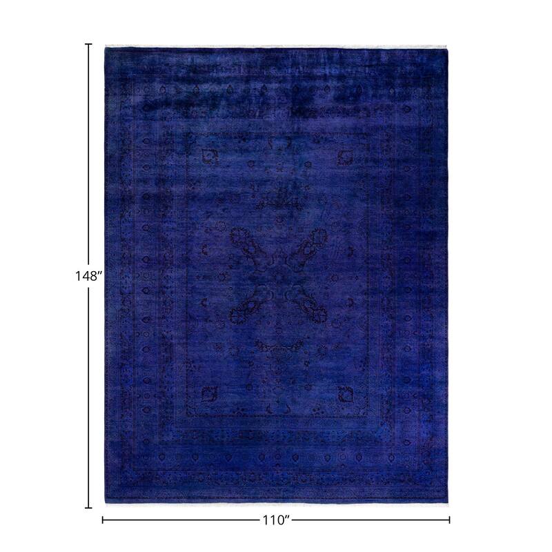 Fine Vibrance, One-of-a-Kind Hand-Knotted Area Rug - Purple, 9' 2" x 12' 4" - 9' 2" x 12' 4"