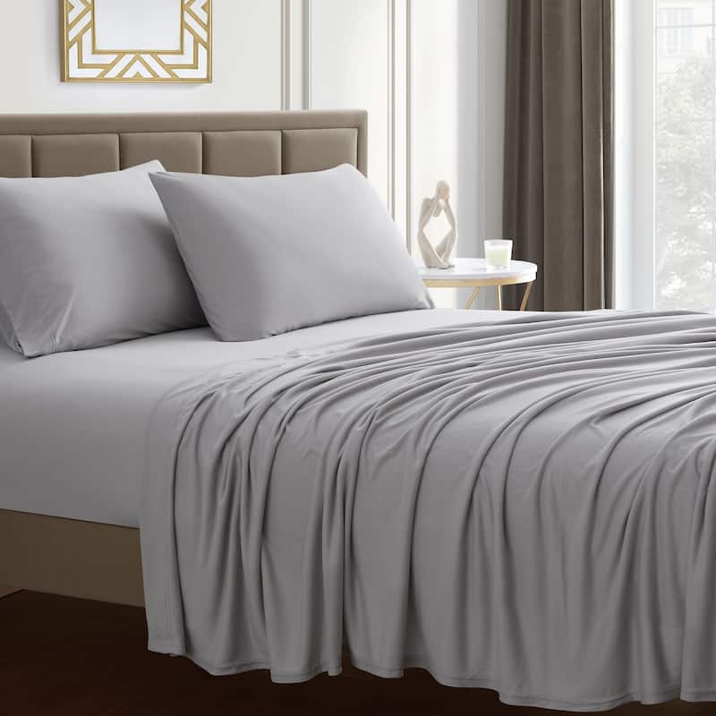 Sweet Home Collection Jersey Knit Sheet - Full - Silver
