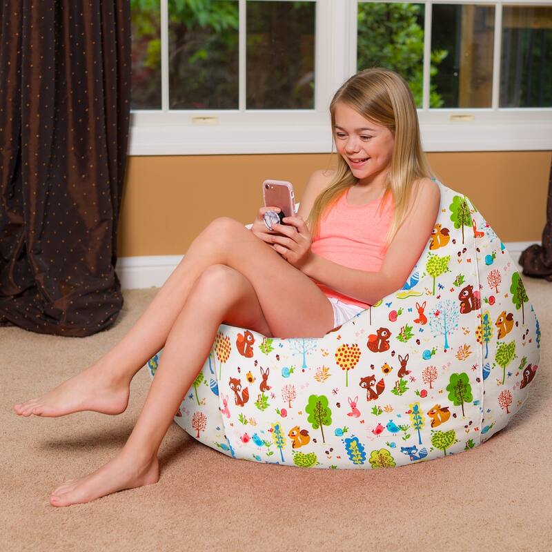 Kids Bean Bag Chair, Big Comfy Chair - Machine Washable Cover