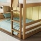 preview thumbnail 6 of 11, Rubber Wood Detachable Triple Twin Bunk Bed with Two Built-in Ladders,Guardrails for Home