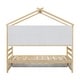 preview thumbnail 31 of 57, Wooden House-shaped Twin House Bed with Bedside Built-in Storage Shelves,Under Bed Storage,Kids and Baby
