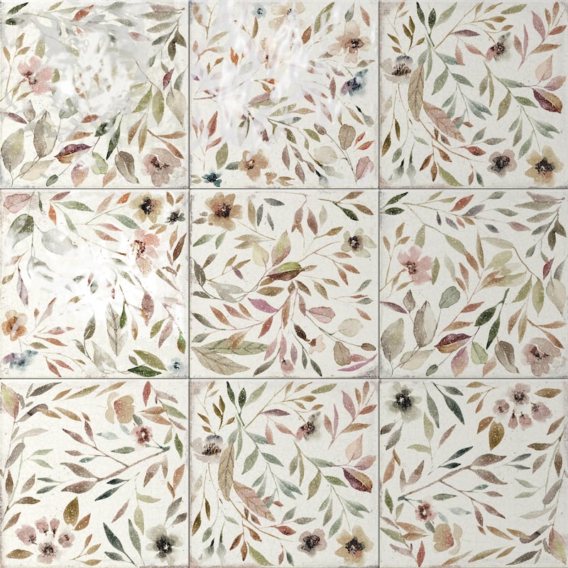 Merola Tile Mayolica Garden 5-7/8" x 5-7/8" Ceramic Wall Tile