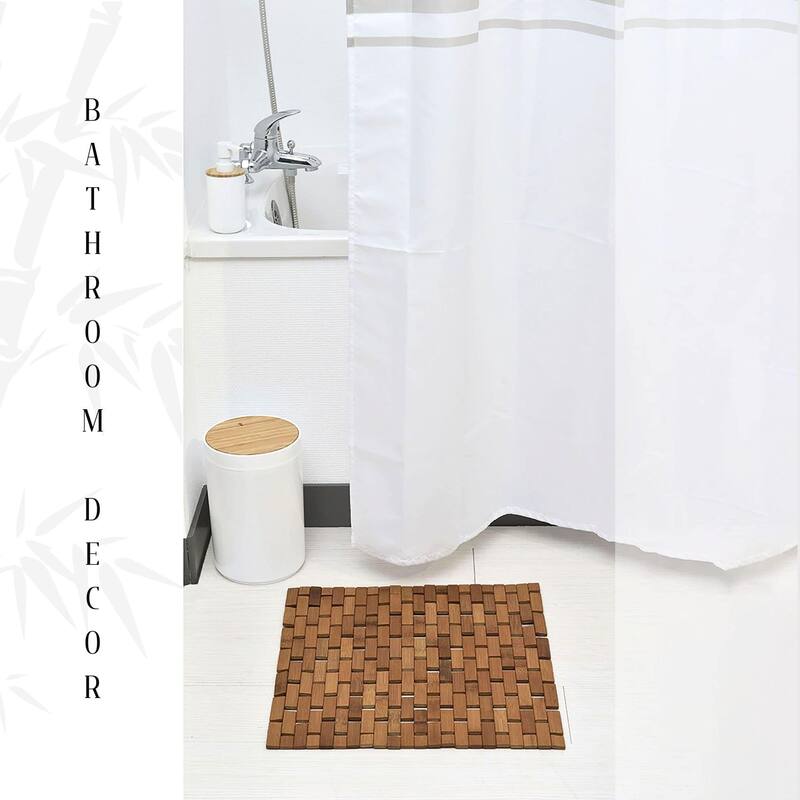 Natural Bamboo Bathroom Mat - Non Slip Bath Mat -Foldable Duckboard