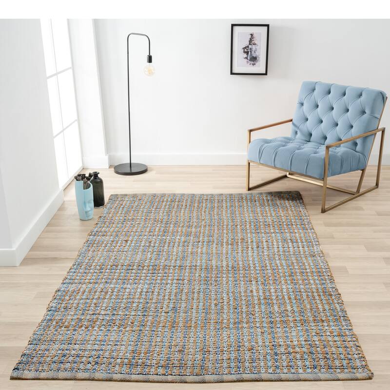 Nevaeh Farmhouse Geometric Braided Jute Indoor Area Rug by Sevita