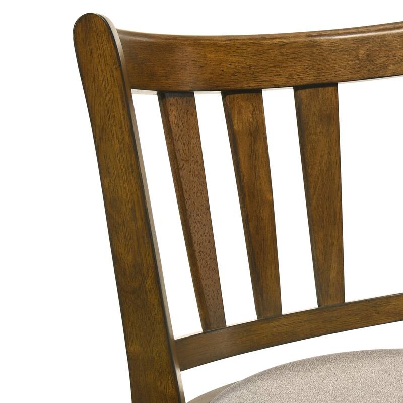 Wren Modern Farmhouse Swivel Wood Counter Height Kitchen Bar Stool in Sepia Brown Finish withUpholstered Seat