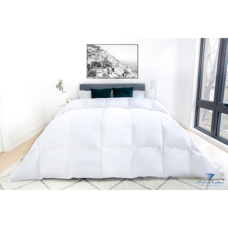 Highland Feather 600 Loft White Goose Down Lisburn Duvet/Comforter Deluxe Fill 500TC Casing with Corner Ties