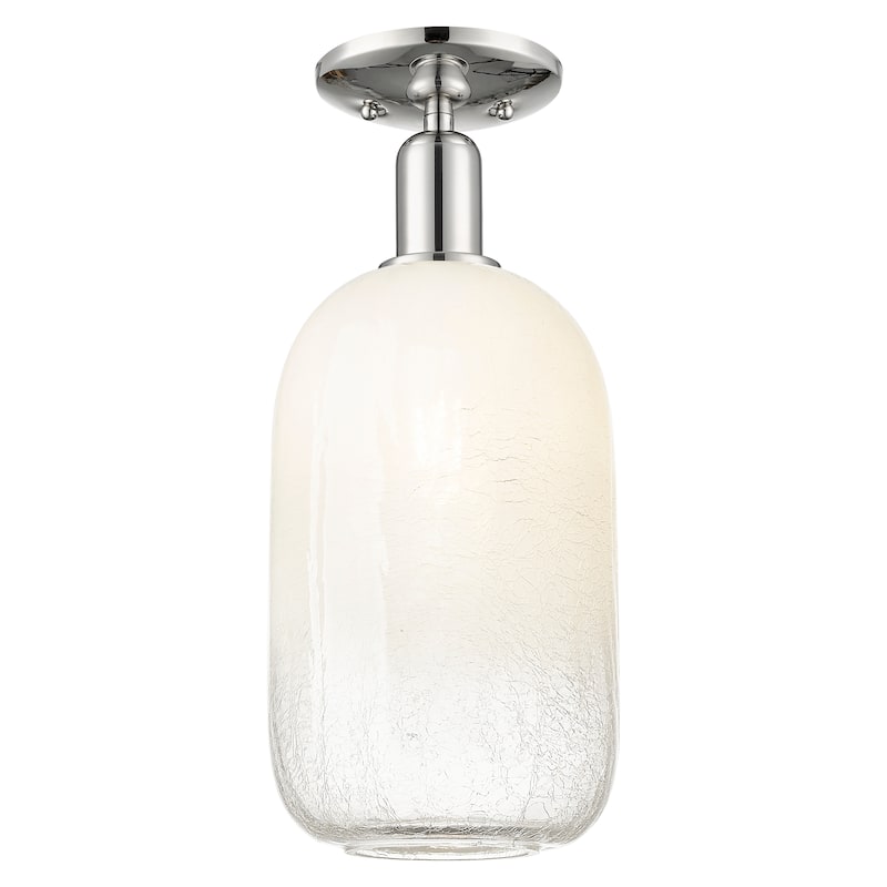 Innovations Lighting Downtown Urban - Brookhaven Cloche - 1 Light 7" Semi-Flush Mount Light - Polished Nickel/Opal Shade