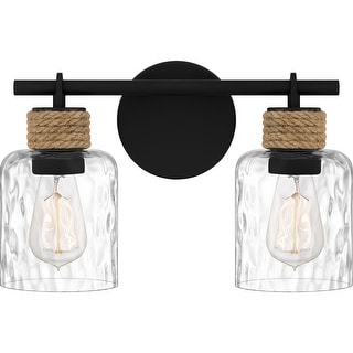 Baltic 2-Light Matte Black Vanity Light