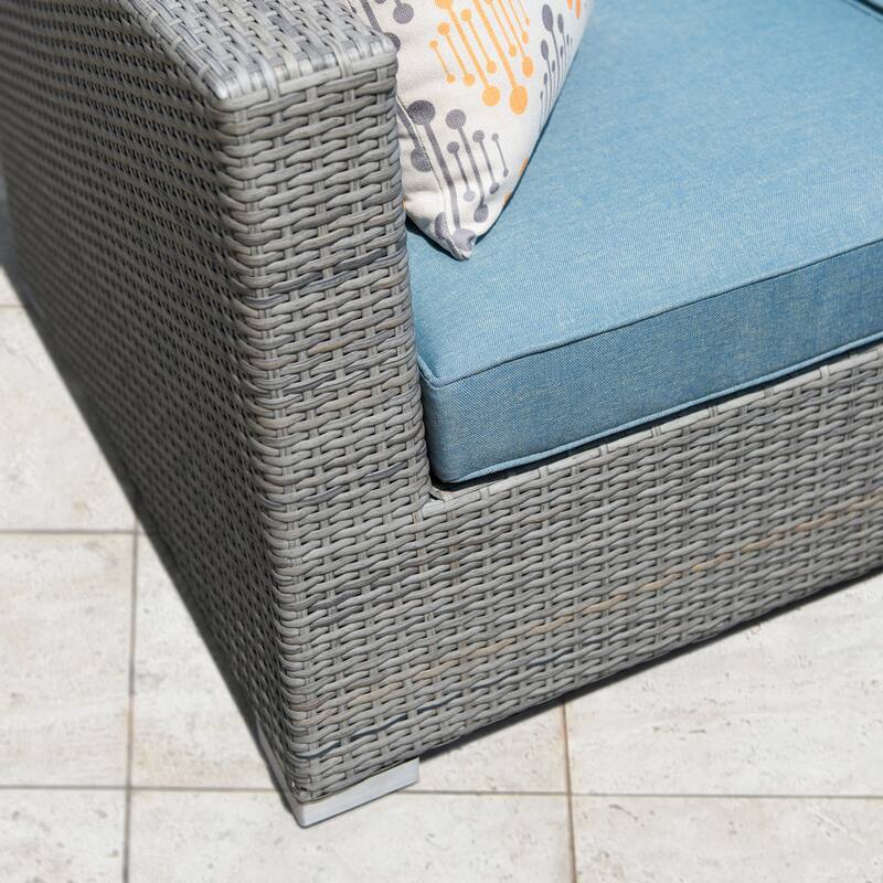 Corvus Martinka 4-Piece Outdoor Wicker Seating Set with Aluminum Frame