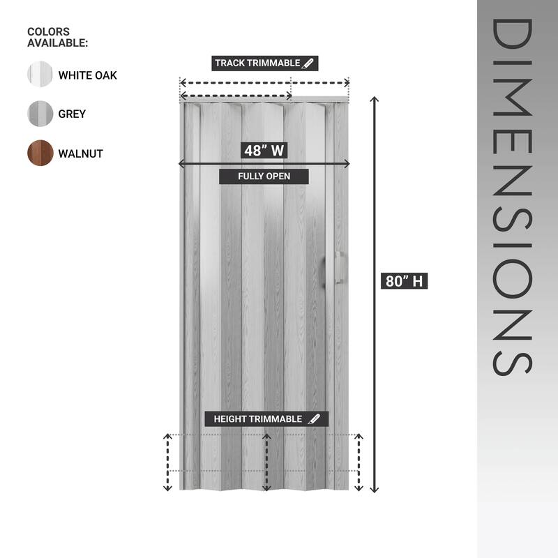48" W Double Walled Foldable Heavy Duty Accordion Doors