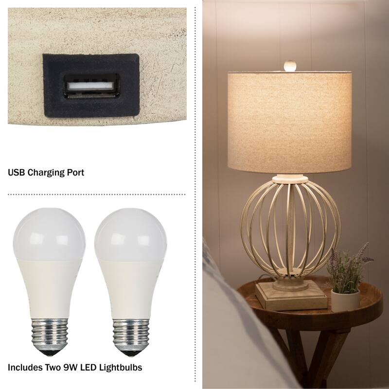 Stylish Modern Table Lamps by Lavish Home, Set of 2