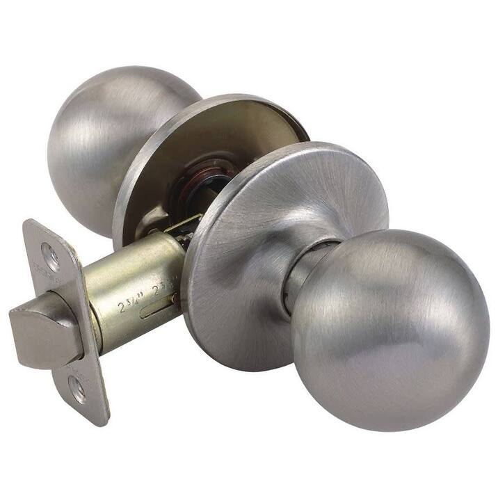 Design House Ball Series Passage Fits Doors 1-3/8" to 1-3/4" Thick - Satin Nickel