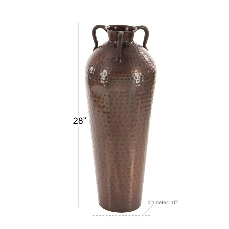 Bronze Hammered Solid Iron Jug Floor Vase