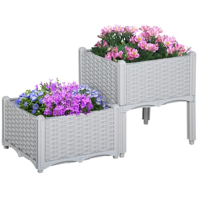 Outsunny 2 Piece Raised Garden Bed with Legs