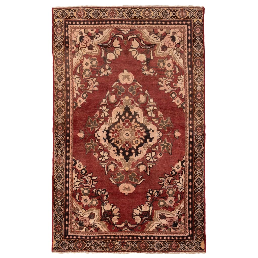 ECARPETGALLERY Hand-knotted Andelz Red Wool Rug - 3'10 x 6'2