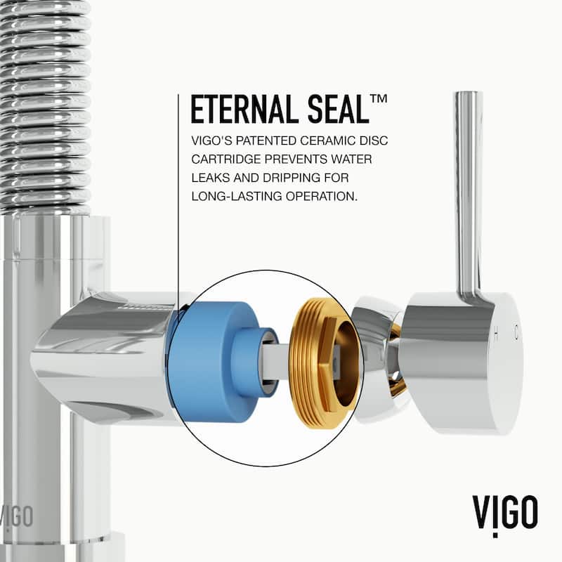 VIGO Edison 19" H Single Handle Pull-Down Sprayer Kitchen Faucet