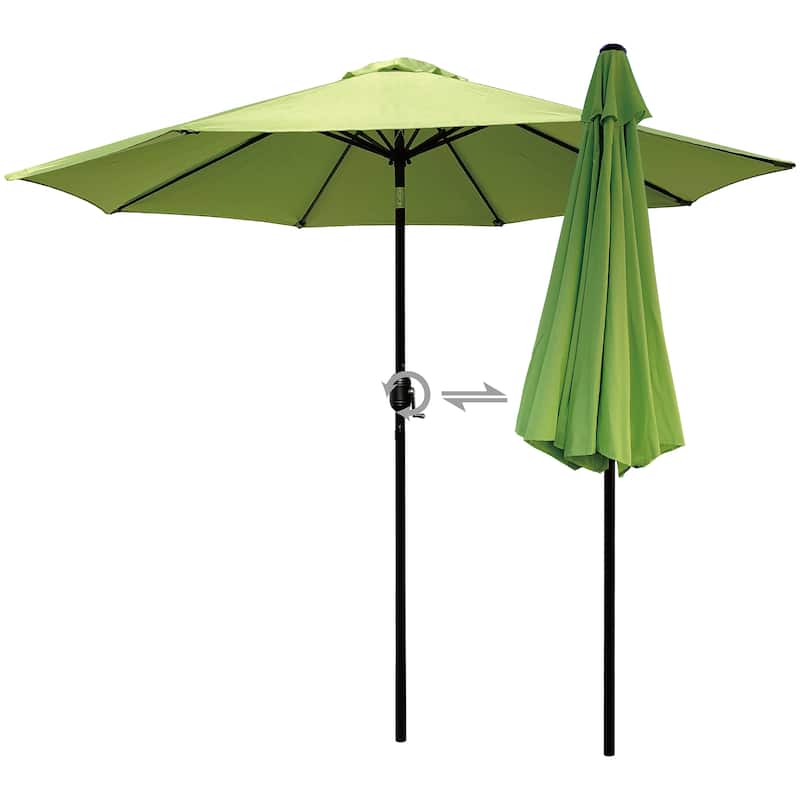 Davee Furniture 9' Round Patio Umbrella Outdoor Table Umbrella with 8 Sturdy Ribs (Green)