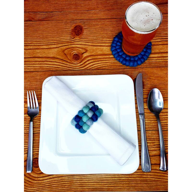 Felt Three Strand Napkin Rings, Set of 4