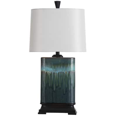 Carolina Ceramic Table Lamp with Multitone Blue Glaze Finish