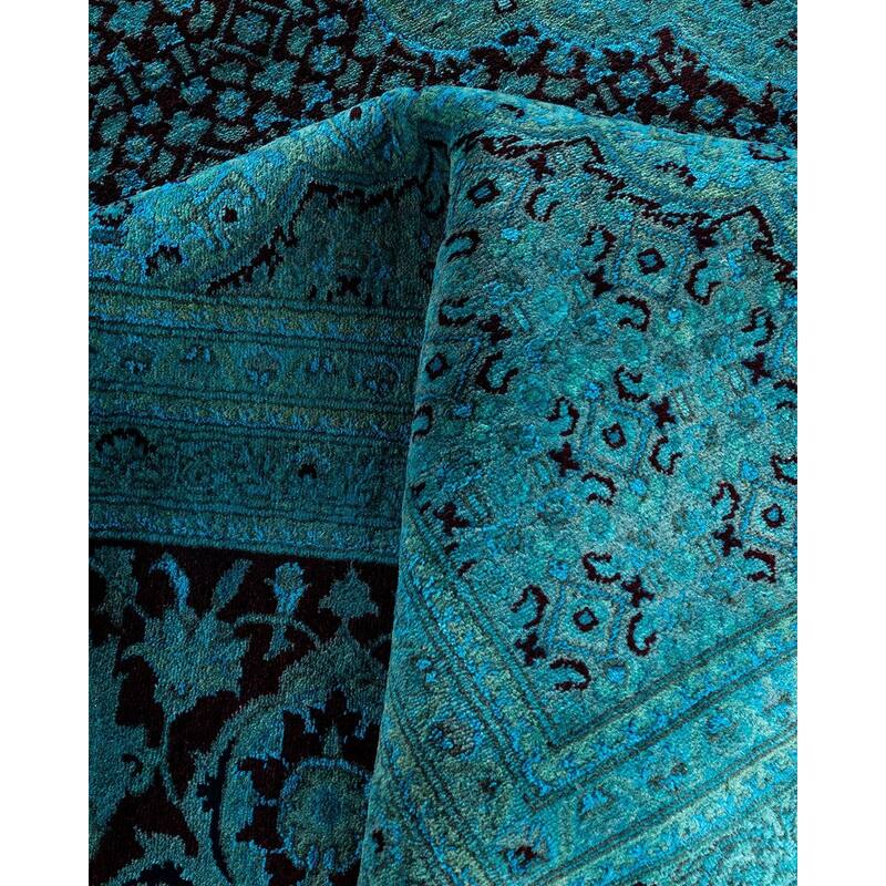 Overdyed, One-of-a-Kind Hand-Knotted Area Rug - Blue - 11' 10" x 15' 4"