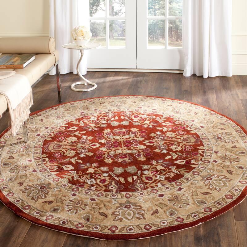 SAFAVIEH Handmade Total Performance Nere Oriental Rug - 6' Round - Rust/Green