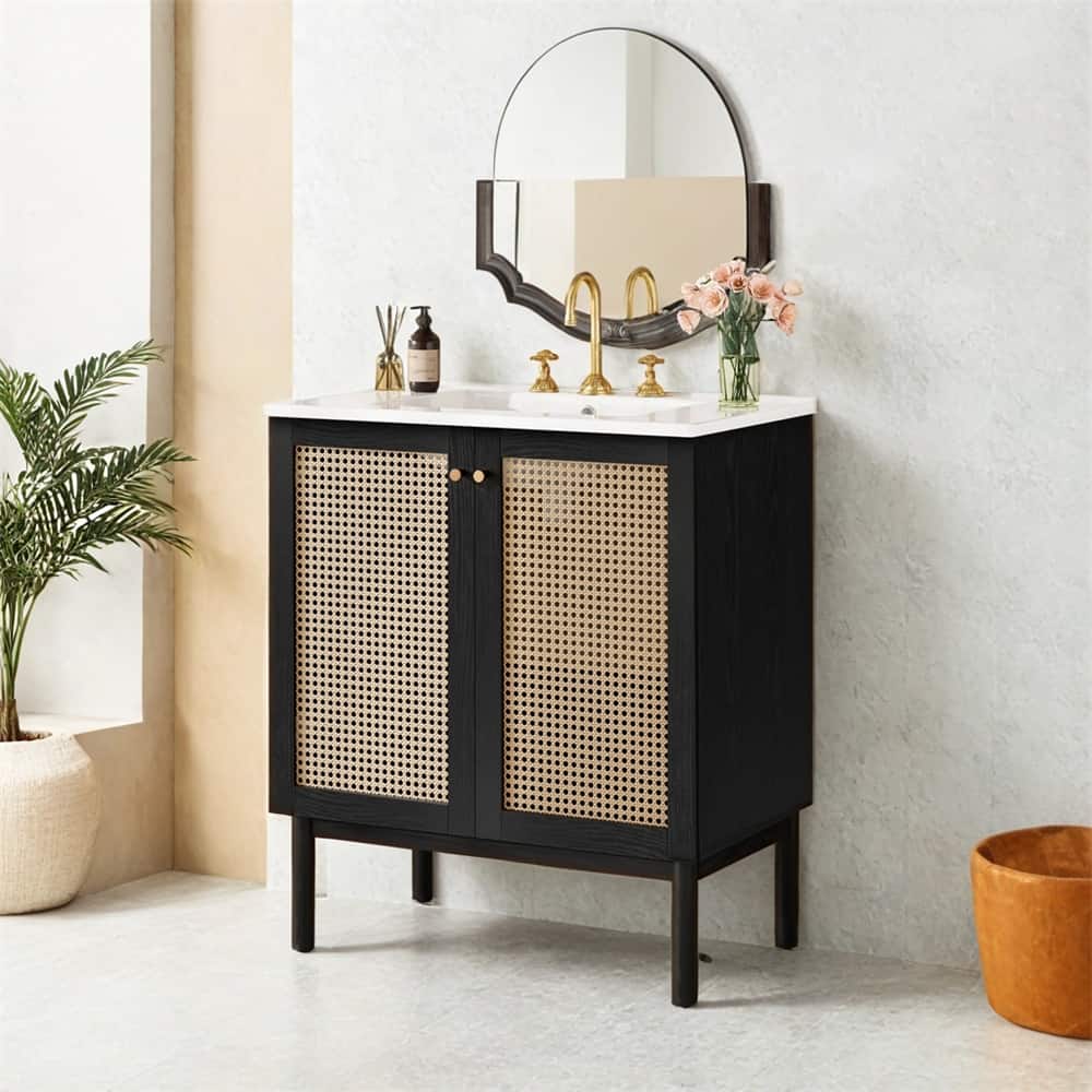 30" Bathroom Vanity Crafted From Natural Materials,Soft-Closeing
