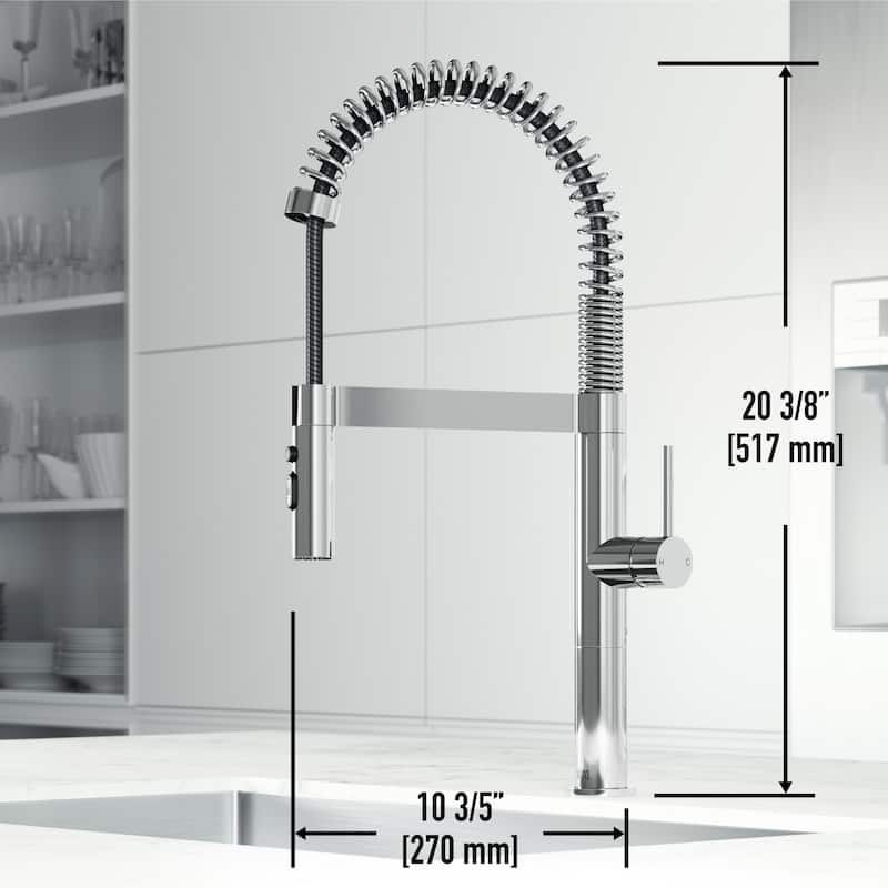 VIGO Edison Pro 20" H Single Handle Pull-Down Sprayer Kitchen Faucet
